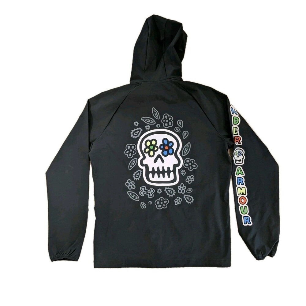 Under Armour Mens Stretch Day Of The Dead Windbreaker - M - Halloween Skull